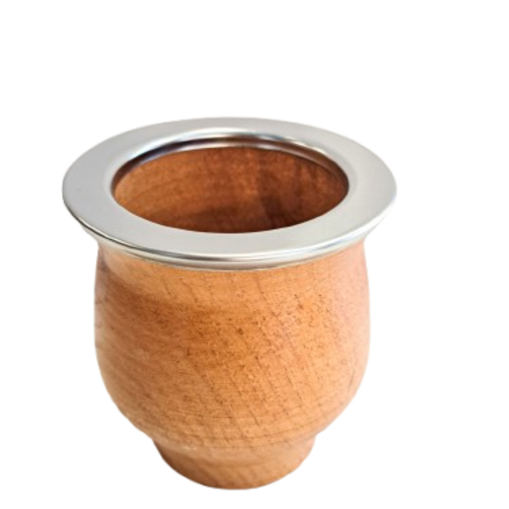 Mate Camionero De Algarrobo - Virola Acero Lisa