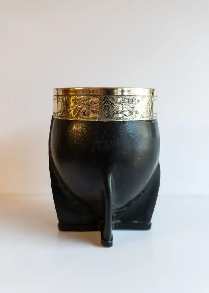 Mate Imperial De Calabaza - Virola Alpaca - Cuero Liso