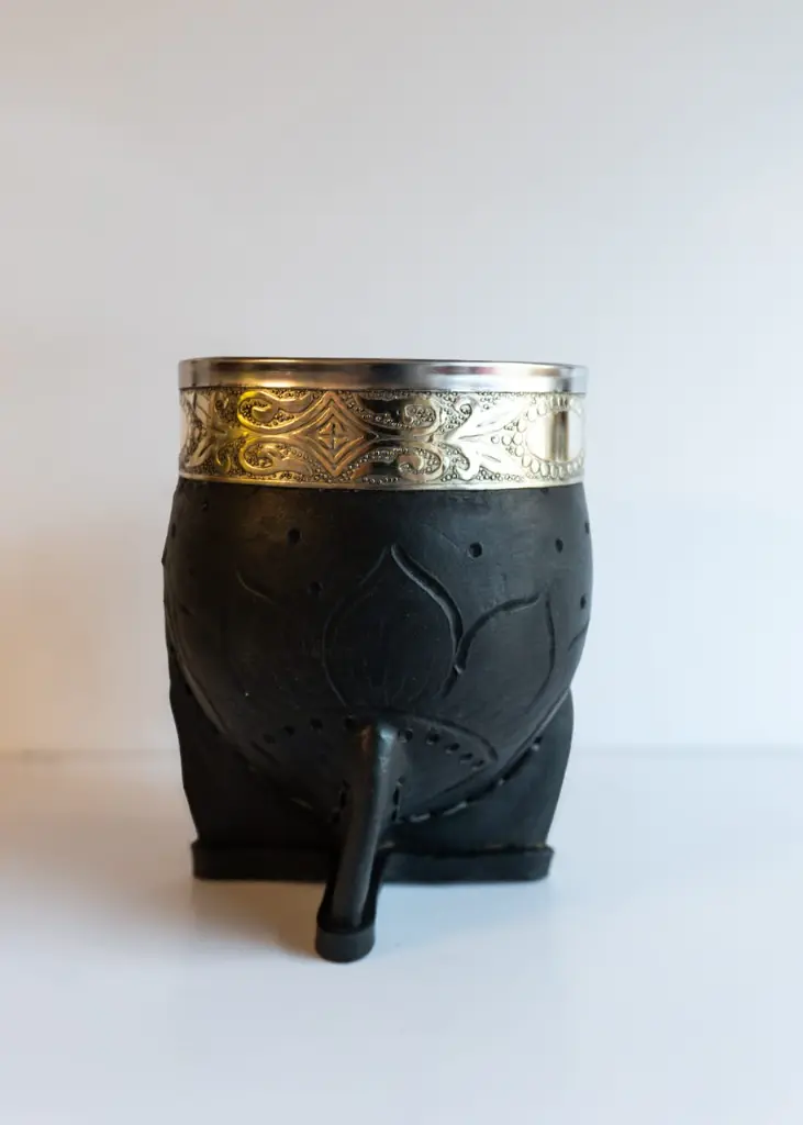 Mate Imperial De Calabaza - Virola Mixta - Cuero Repujado